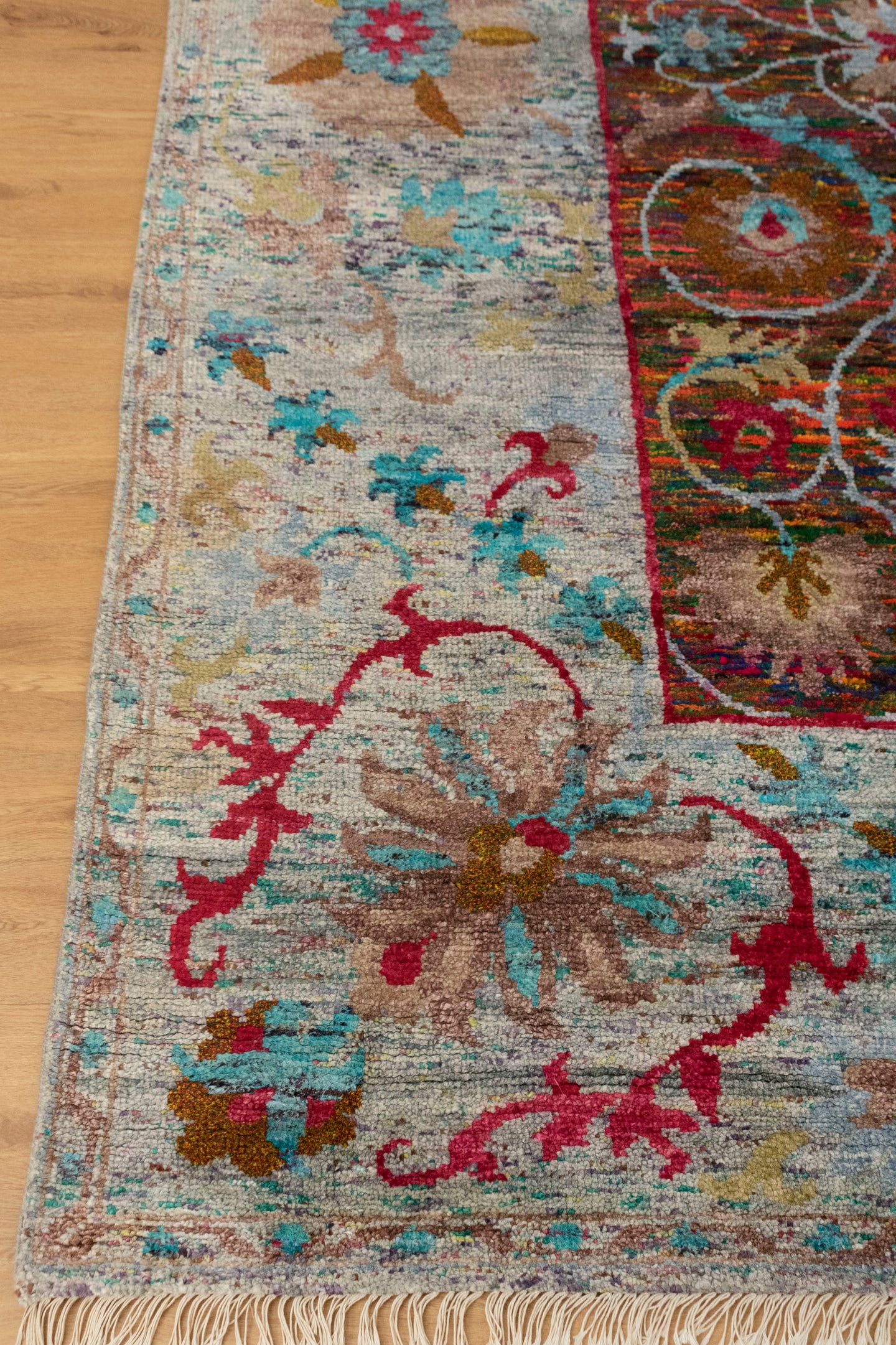8x10 Distressed Look Vintage Area modern Wool & Silk Traditional Rug | Shritija Rugs | Designer Rugs UK Online